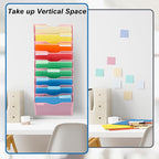 EASEPRES 10 Pocket Mesh Hanging Wall File Organizer, Wall Mounted Mail Paper - Image 4