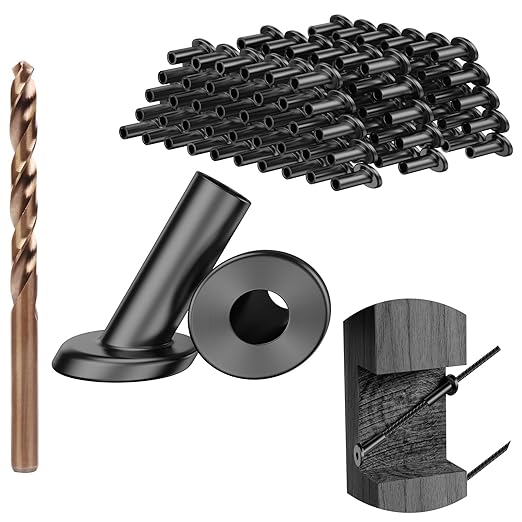 BLIKA 40 Pack 25 30 35 Degree 1/8" Black Cable Railing Angle Beveled Protector by BLIKA