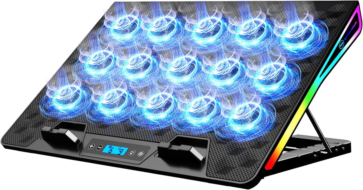 KeiBn Laptop Cooling Pad, Gaming Laptop Fan Cooling Pad with 15 Quiet Fans, R...