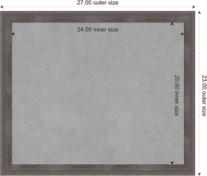 Amanti Art Grey Framed Magnetic Board 23x27 Medium Vision Board - Image 4