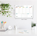 Glass Weekly Dry Erase Board for Wall 16"X 12", Colorful Weekly Calendar - Image 2