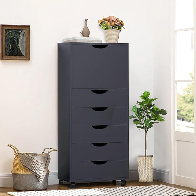 Naomi Home Carly 6-Drawer Craft & Office Storage Cabinet, – Mobile Filing Unit by NaomiHome