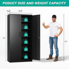 sisesol metal storage cabinet with 2 doors and, close-up detail