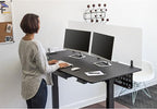 Stand Up Desk Store Under Desk Cable Management Tray Black Horizontal Computer - Image 4
