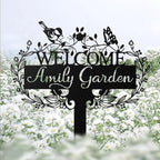 Custom Metal Garden Sign | Customized Butterfly Bird Garden Name Sign | - Image 7