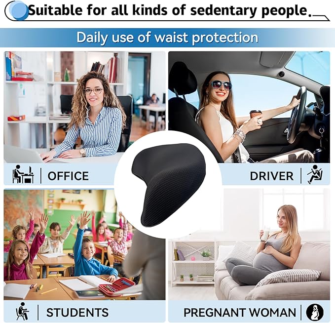 Lumbar Support Pillow for Car, 100% Memory Foam Lumbar Pillow - Image 3