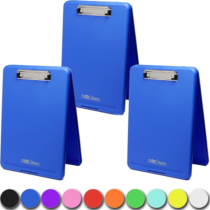 Think2Master Blue Plastic Storage Clipboard. | 25% Heavier & Sturdier| Heavy by Think2Master