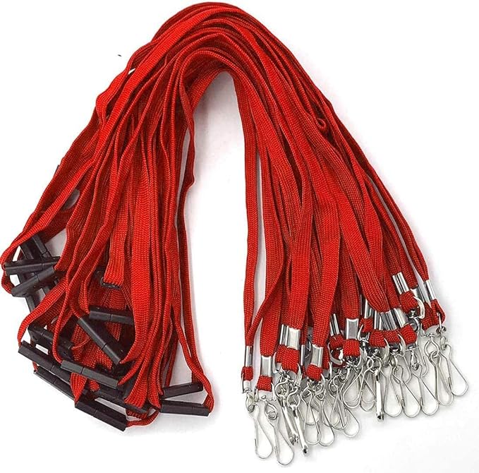 Lanyards Safety Red Lanyards Neck Flat Premium Breakaway Badge Lanyard by BirdFiy