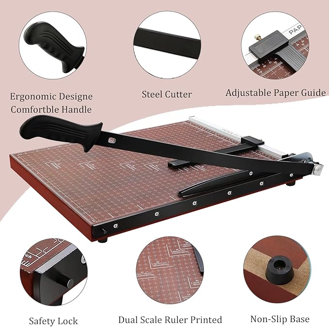 Paper Cutter Heavy Duty 18" Cut Length Professional Large Paper Cutter 12-Sheet - Image 3