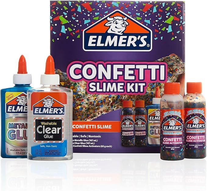 Elmer’s Confetti Slime Kit, Slime Supplies Include Metallic Glue, Confetti by Elmers