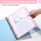 5 Tabs Dividers for 3 Ring Binder, 5 Pastel Binder Dividers with Pocket for US Letter Size, Binder Dividers with Tabs (XY024) (12)
