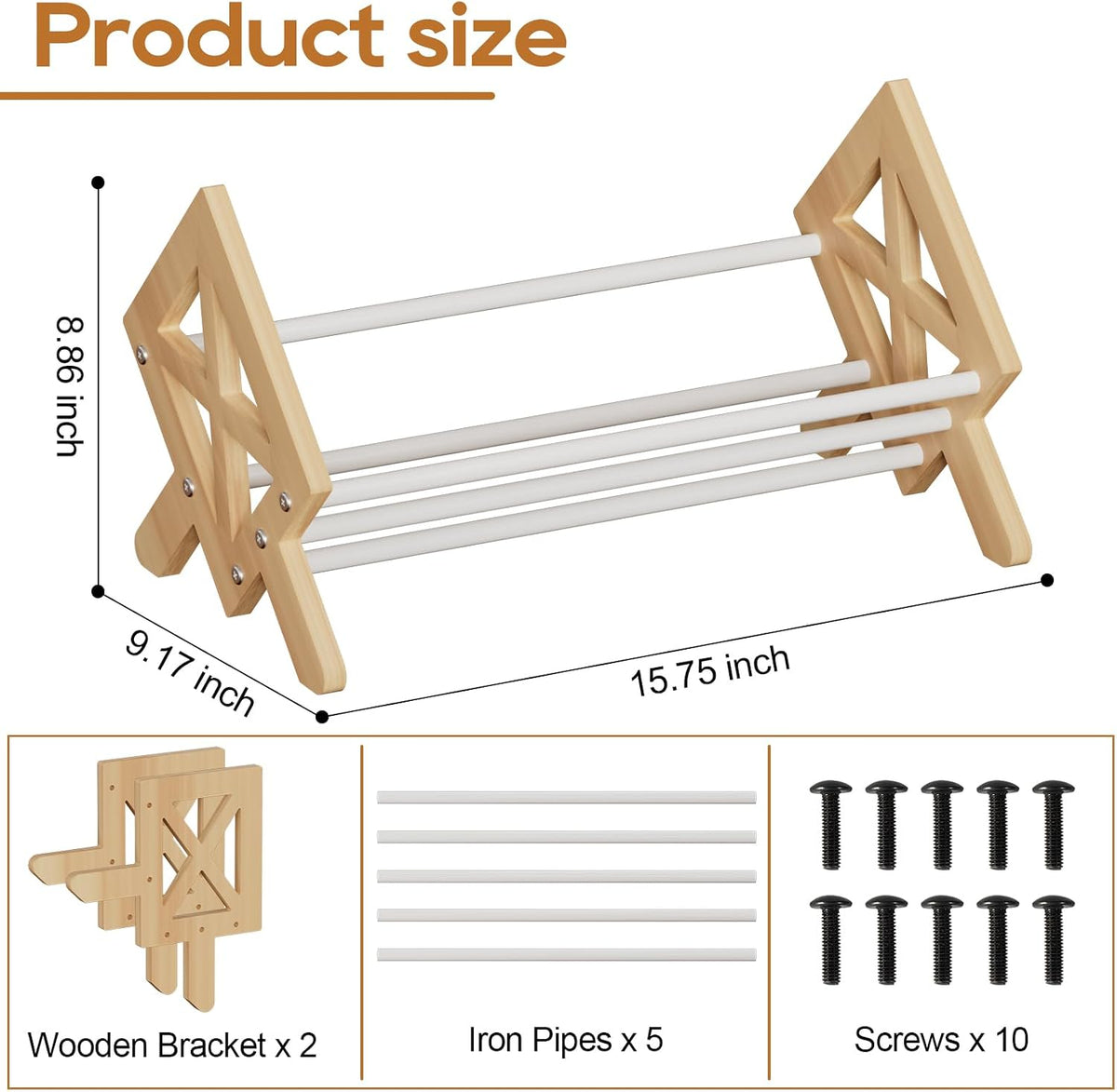 Desktop Bookshelf Organizer, Wood Office Tabletop Book Storage Rack, Tilting ...