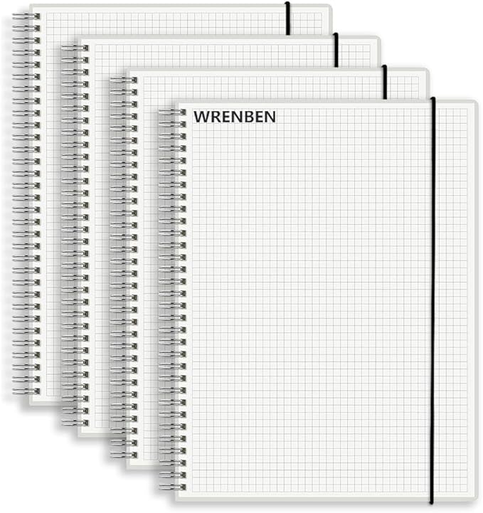WRENBEN 120gsm Graph Paper Composition Notebook A5 Spiral Notebook 160 Pages by WRENBENNOTEBOOK