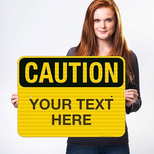Custom Caution Sign, OSHA Sign, 18x24 Inches, 3M EGP Reflective .080 Aluminum - Image 2
