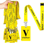 PerKoop 25 Pack Visitor Badge Lanyards Volunteer Badge Holder by PerKoop