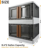 AssHMKIT Storage Bin, Plastic Cabinet, 8.4 Gallon Capacity, 2 Pack, Collapsible - Image 2