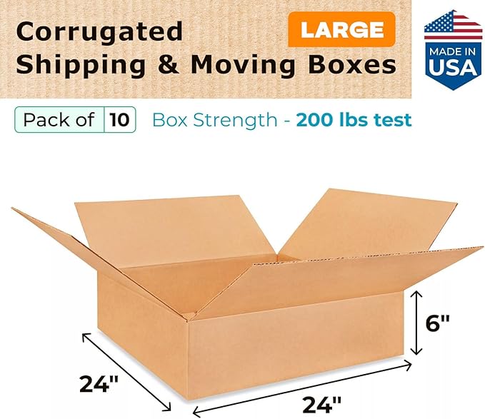 Large Shipping & Moving Boxes 24x24x6 inches - Image 2
