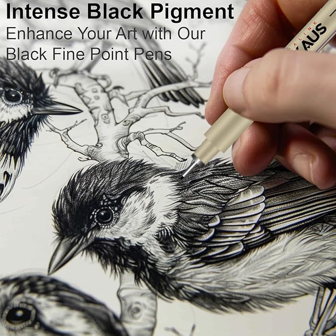 Micro Fineliner Drawing Art Pens, 12 Assorted Sizes, Waterproof Archival Ink - Image 6