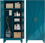 bevivog 71" metal storage cabinet, tall utility closet, main product view