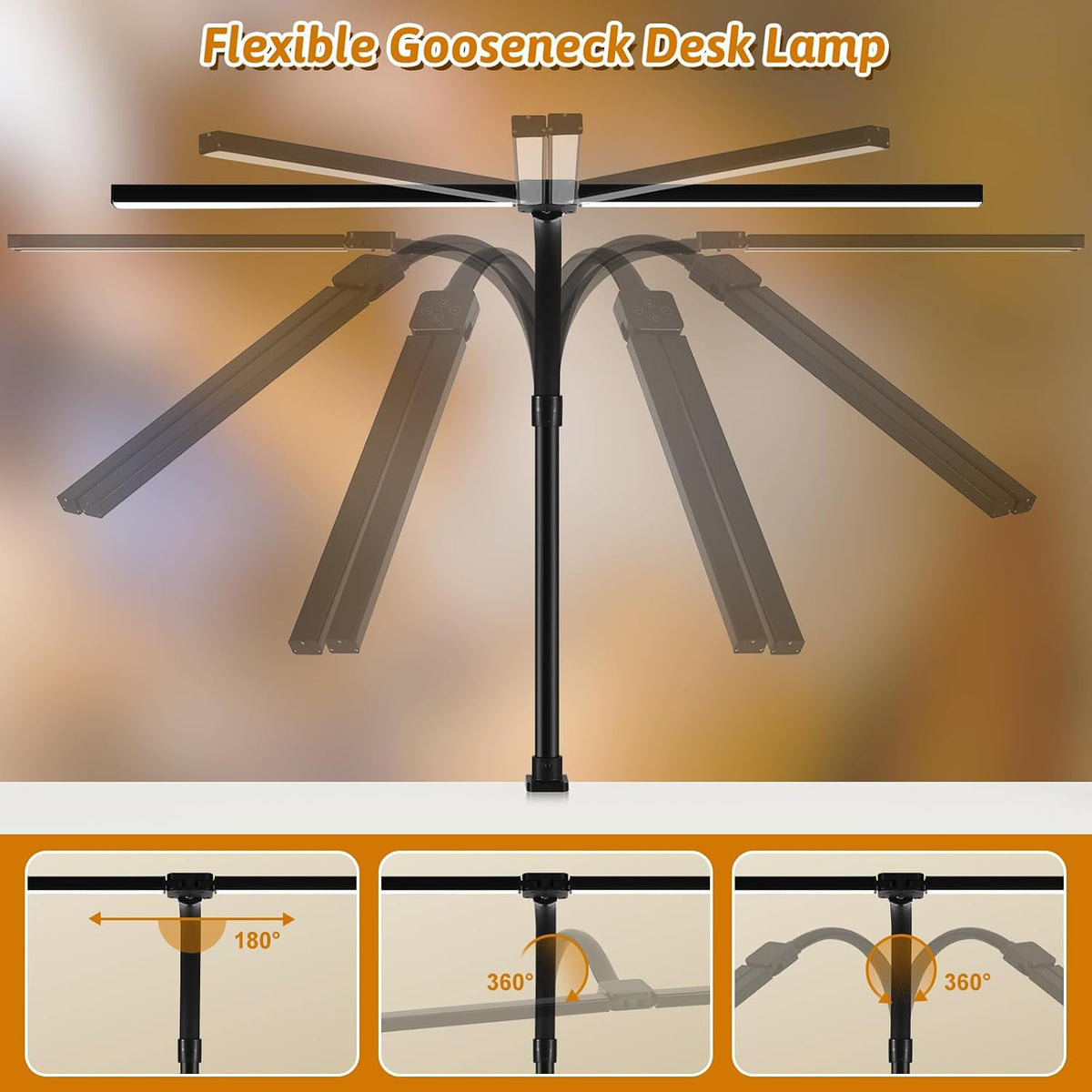led desk lamp with clamp, dual head monitor, package contents