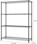 M MZG 1400 lbs 4 Tier Storage Rack Metal Wire Shelving Unit, Storage Standing - Image 3