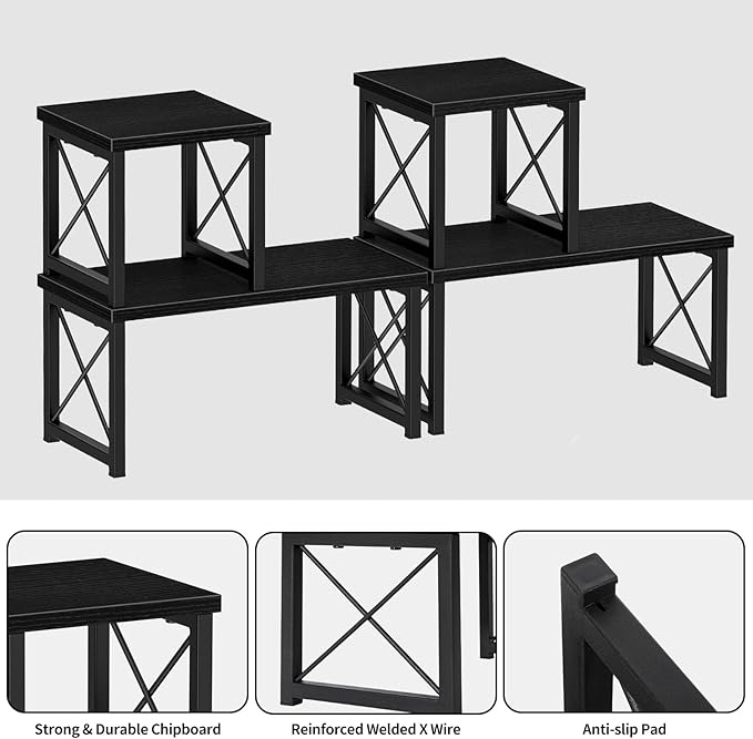 Honiter 2 Sets Desk Shelf, Desktop Organizer Shelf, Freestanding Small - Image 6