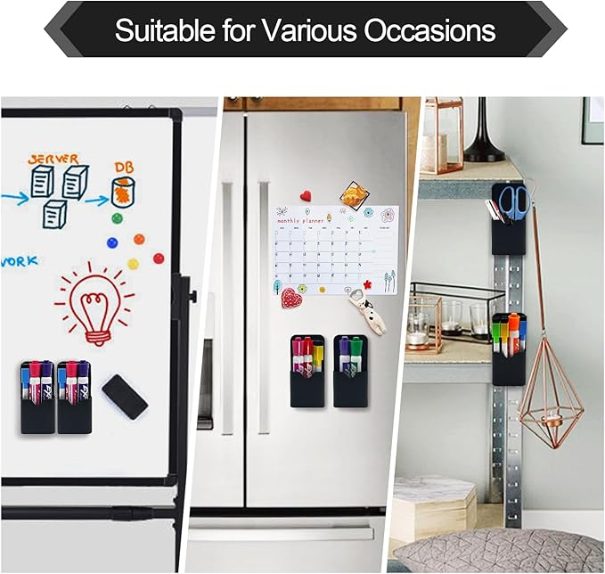 VieFantaisie 2 PCS Magnetic Pen Marker Holder, Magnetic Dry Erase Marker Holder - Image 7
