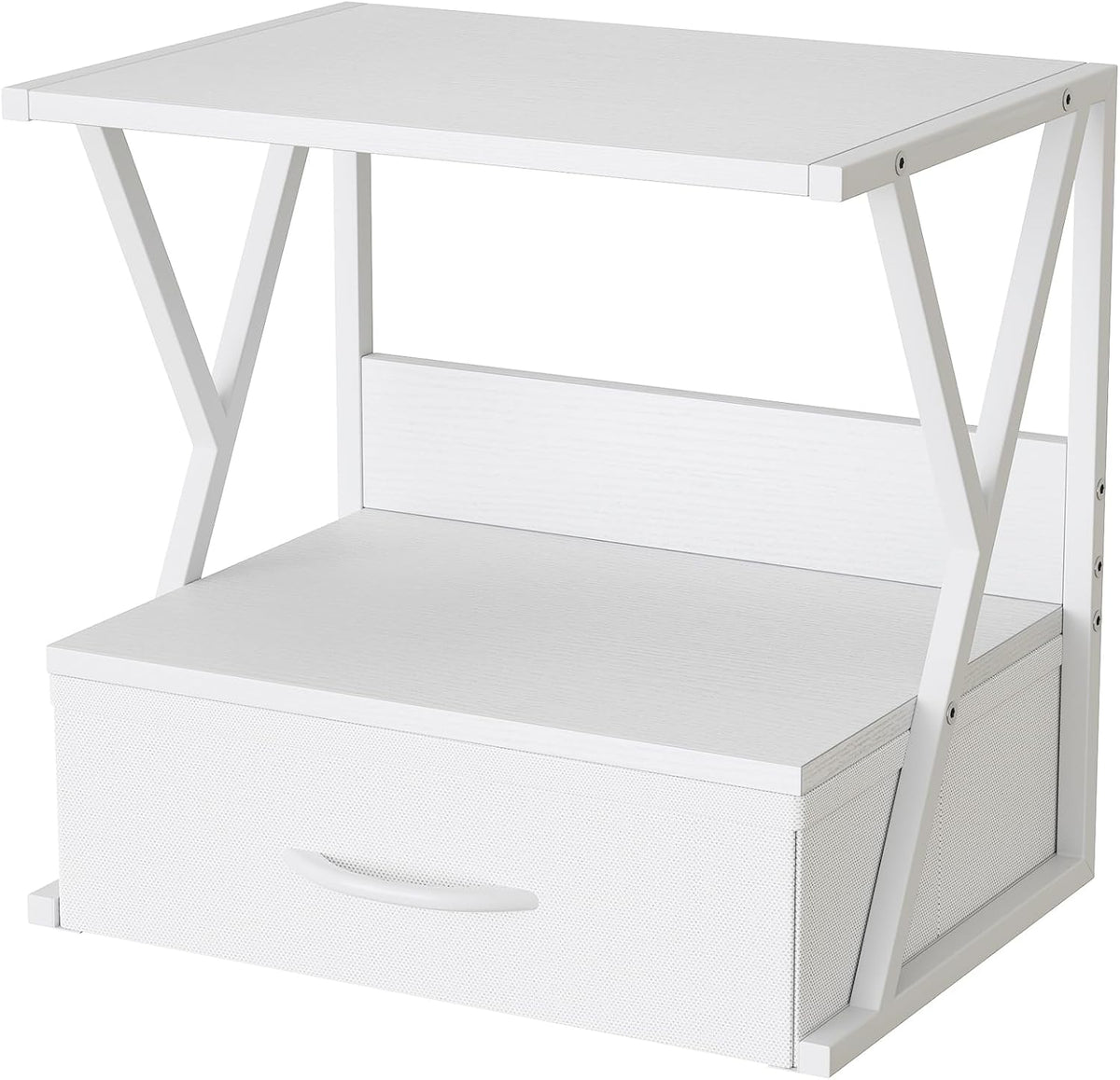 aboxoo Printer Stand for Desk with Storage Drawer, 2 Tier Desktop Or UnderDes...