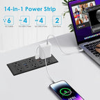 Recessed Power Strip, 30W PD USB-C & USB-A Fast Charging, Drawer Outlet Plug in - Image 2