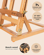 DJAR 25" Tabletop Easel for Painting, Adjustable Beech Wood Table Top Wooden - Image 3