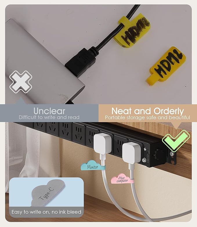Nearockle 36Pcs Cable Labels for Organizing Wires and Identification, Upgraded - Image 4