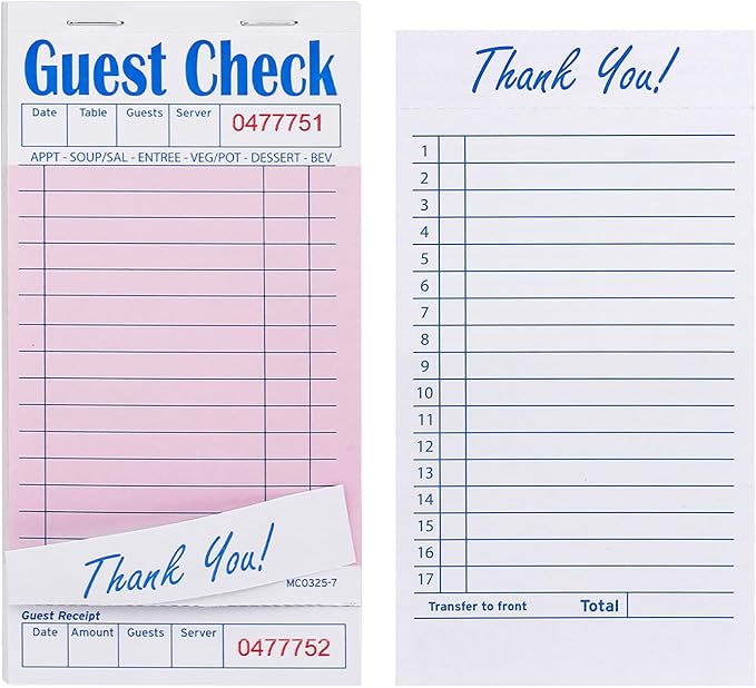 Methdic Guest Checks Pink Server Note Pads 1000 Orders Waitress Notepad - Image 9