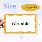 STARLIBOO Holographic Colored Labels Stickers, 3X5 Inch Removable Large Label - Image 2