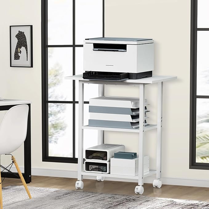 Lerliuo 3-Tier Printer Stand, Industrial Mobile Printer Table - Image 3
