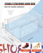 KDOR Clear Plastic Shoe box Organizer, 3 Pack Stackable Sneaker Boxes, - Image 2