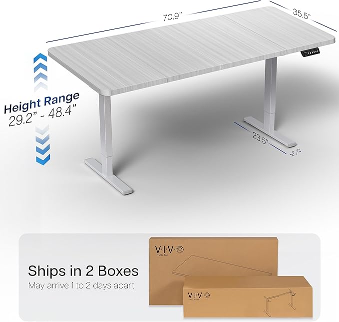 VIVO Electric 71 x 36 in Standing Desk, Memory Height Adjustment, 1B Series - Image 3