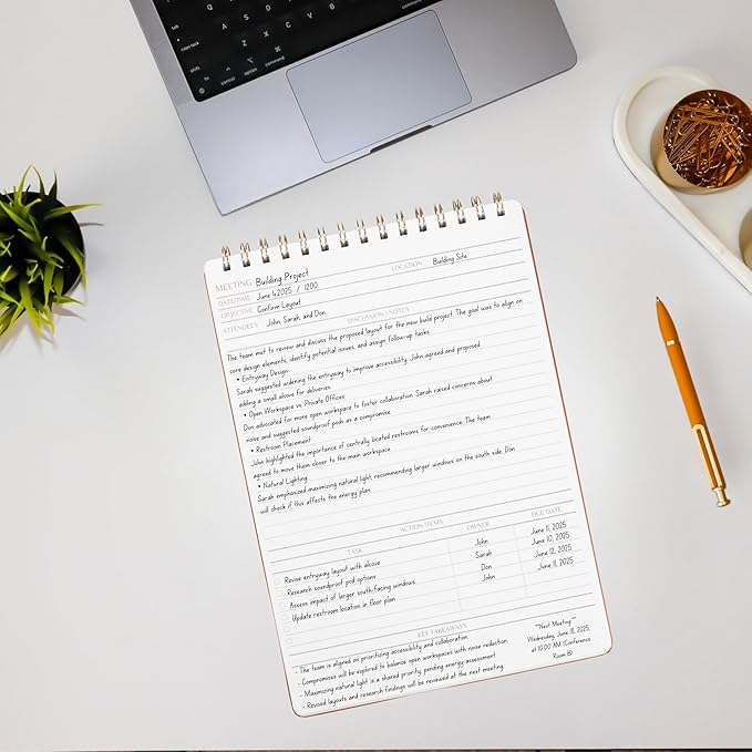 Merely Home | Meeting Notebook for Work | 8.25" x 11.75" | Project Planner | - Image 7
