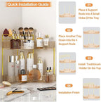 SUNZOS Corner Bathroom Counter Organizer, 2-Tier Countertop Makeup Organizer - Image 6