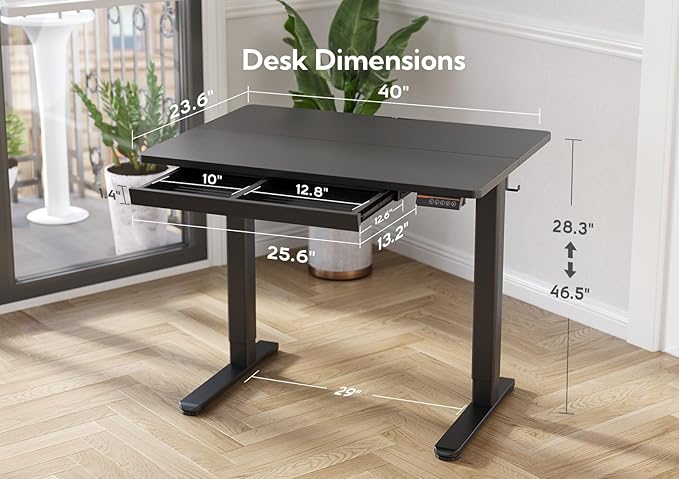 Claiks Standing Desk with Drawers, Electric Standing Desk Adjustable Height - Image 3
