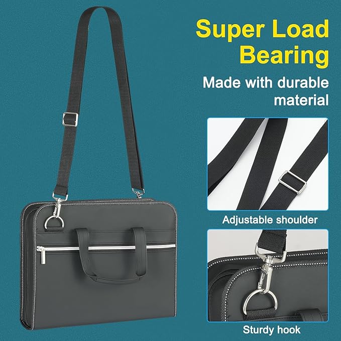 SEEKIND PU Leather Accordian File Organizer 26 Pockets, Expanding File Folder - Image 3