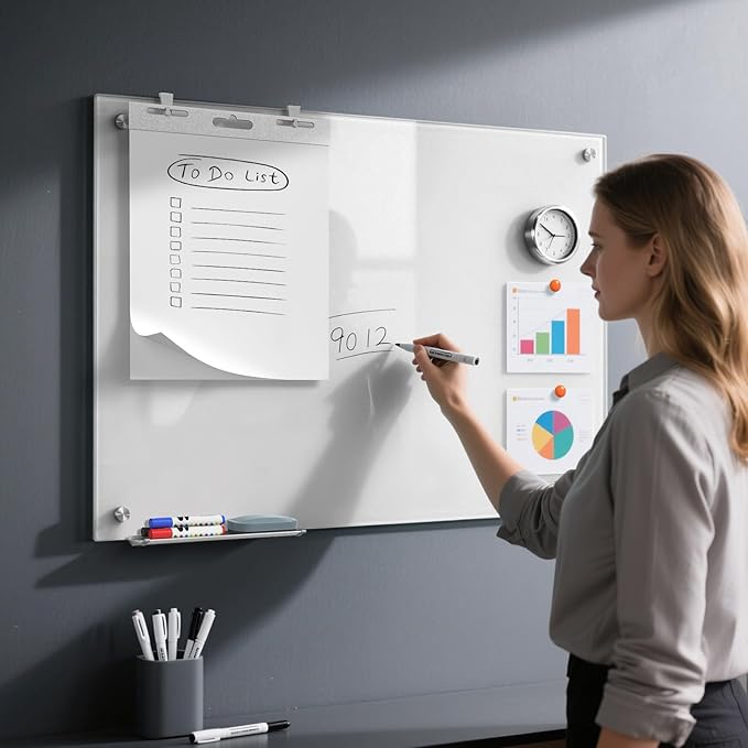 MaxGear Glass Whiteboard, Tempered Magnetic Dry Erase Board Ultra White - Image 5