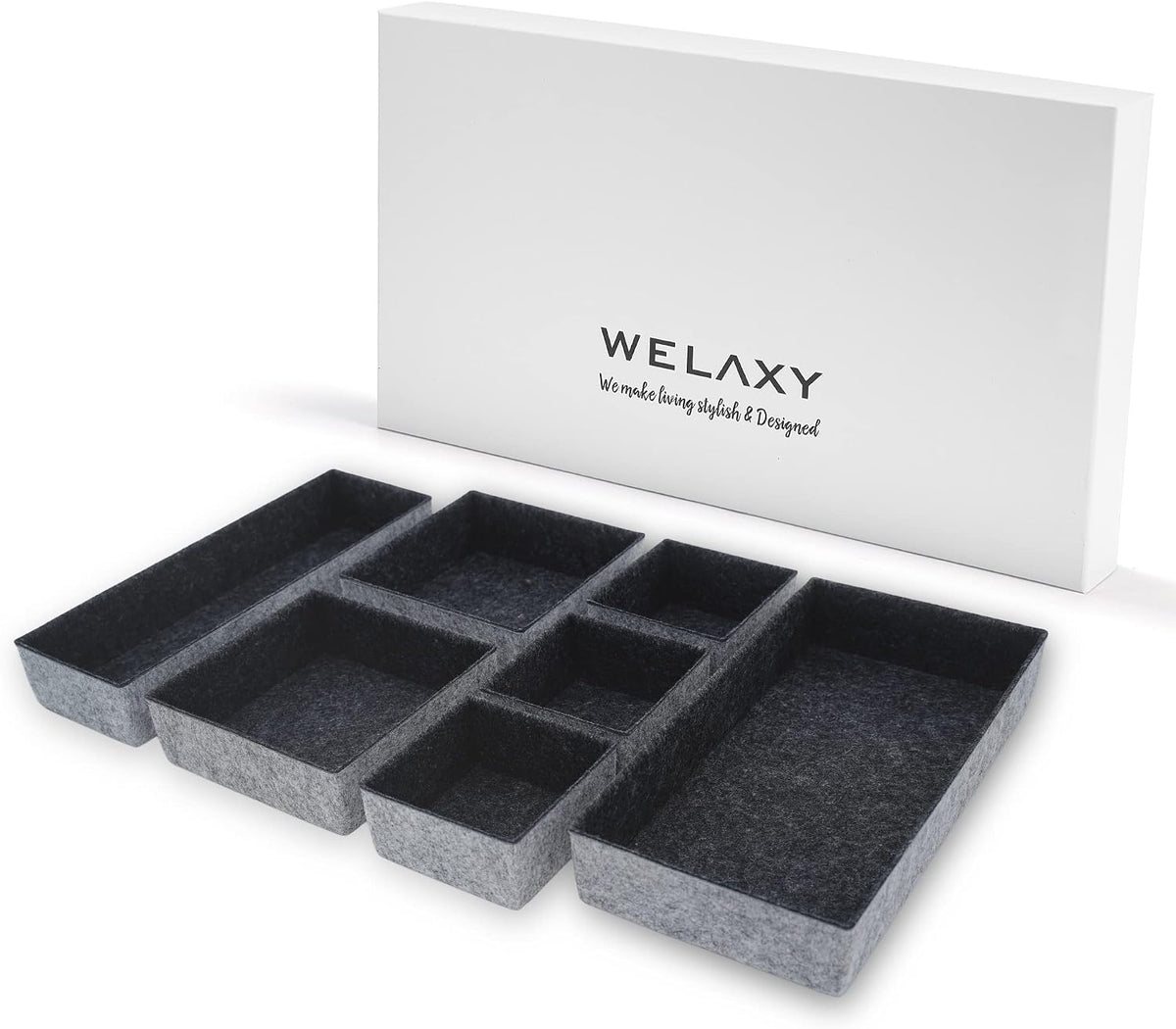 Welaxy Deluxe drawer organizers trays multi-purpose storage box junk bins for...