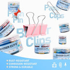WORPSON 408 PCS Binder Clips Paper Clamps Assorted Sizes and Push Pins - Image 2