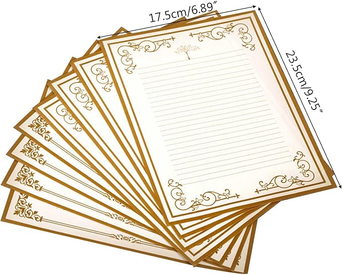 8 Pcs Vintage Letter Papers Set Printable Writing Paper Lined - Image 4