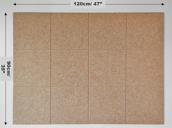 DECORITA Felt Wall Tiles | Large Cork Board Alternative | Aesthetic Felt - Image 2