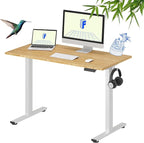 FLEXISPOT EN1 Bamboo Standing Desk, 48 x 24 Inches Whole-Piece Electric Height by FlexiSpot