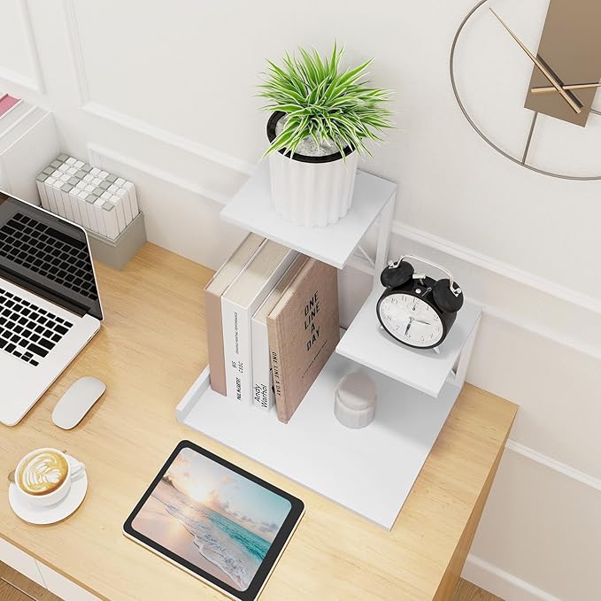 ELITEROO Desk Shelf, Wood Small Bookshelf Desktop Shelves and Organizer - Image 9