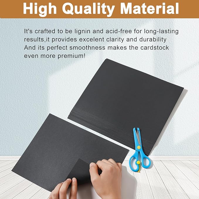 Silunkia 40 Sheets Black Shimmer Cardstock 8.5 x 11 Halloween Cards, 75lb - Image 4