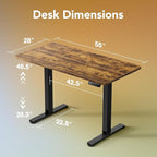 HUANUO 55 x 28 inch Electric Standing Desk Adjustable Height, 4 Memory Height - Image 3