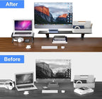 suptek Clamp-on 32 Inch Dual Monitor Desk Mount Riser Shelf Computer Stands - Image 5